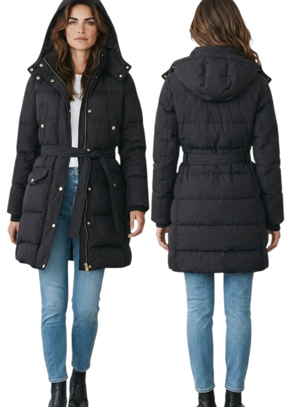 J. CREW Black Down Puffer Coat - Size S